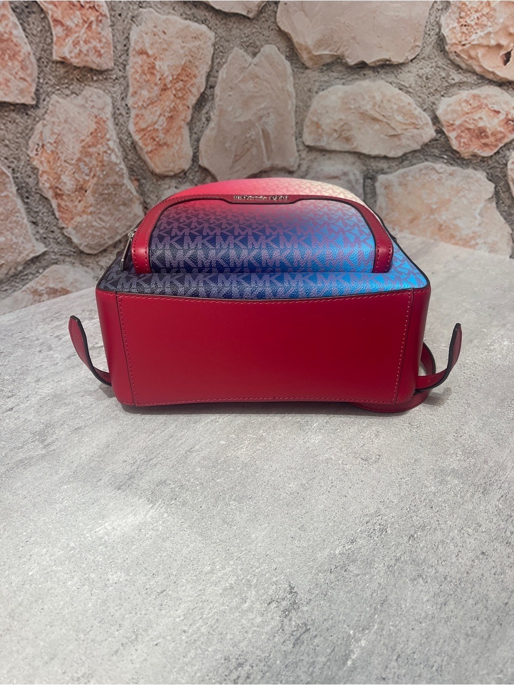 Michael Kors Jaycee Gradient Pink Blue White MK Logo Backpack & Matching Wallet - Picture 8 of 14
